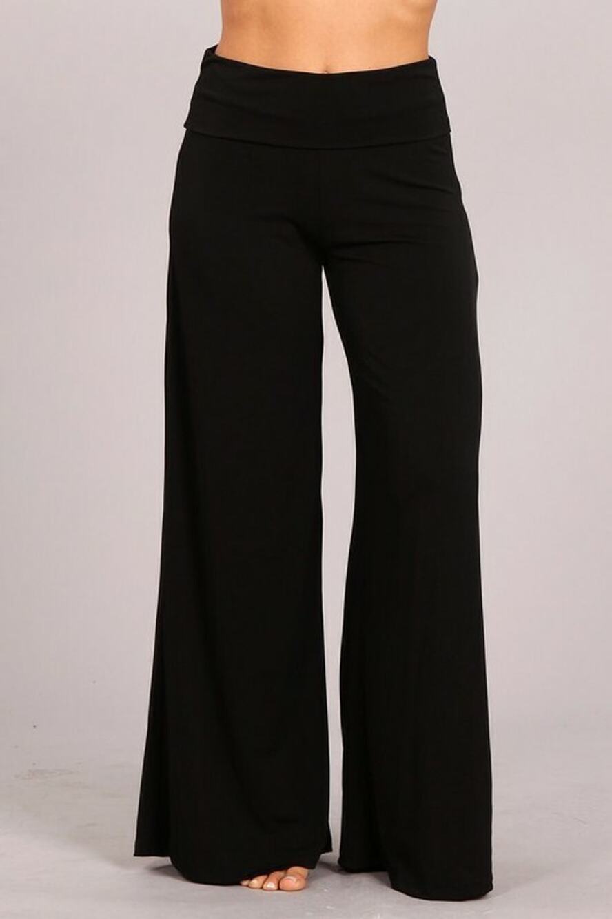 Chatoyant Plus Size Wrinkle Free Palazzo Black 2XL